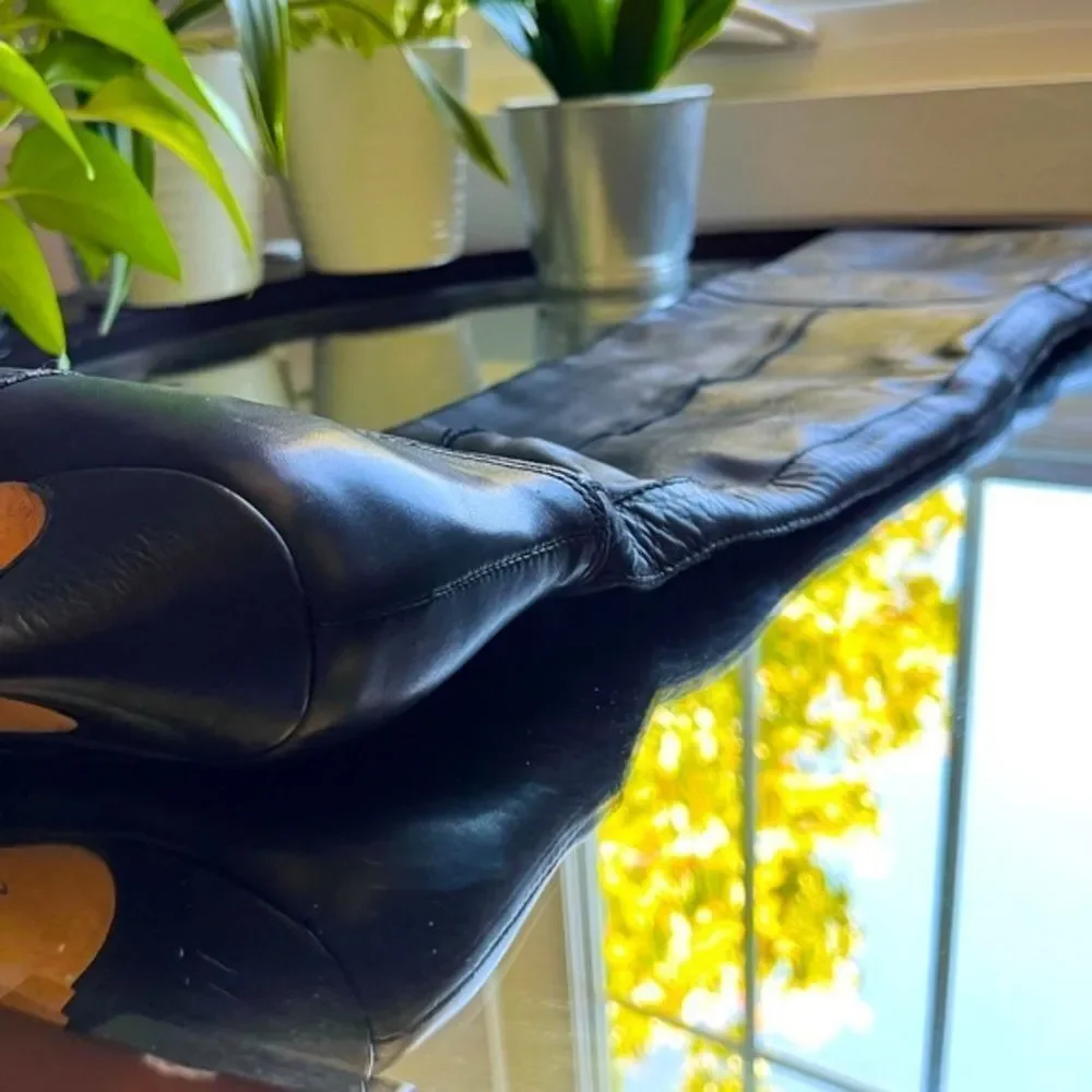 Dolce Vita High Rise Knee Heeled Boot Black Genuine Leather Over The Knee Size‌